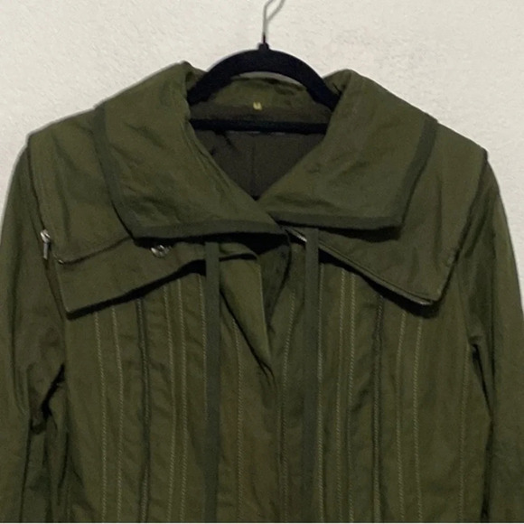 Elie Tahari Utility Army Green Gorpcore Hooded Grunge Streetwear Jacket Size M - Picture 4 of 11
